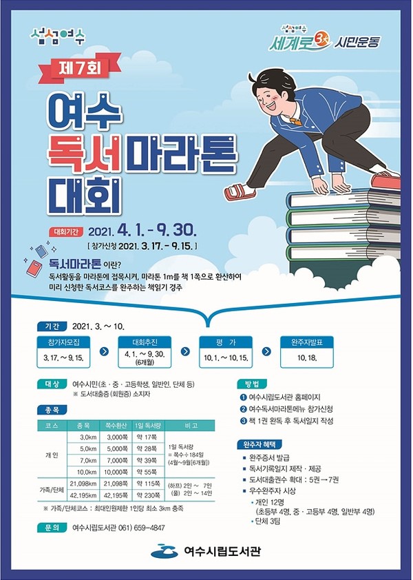 '제7회 여수독서마라톤대회' 포스터