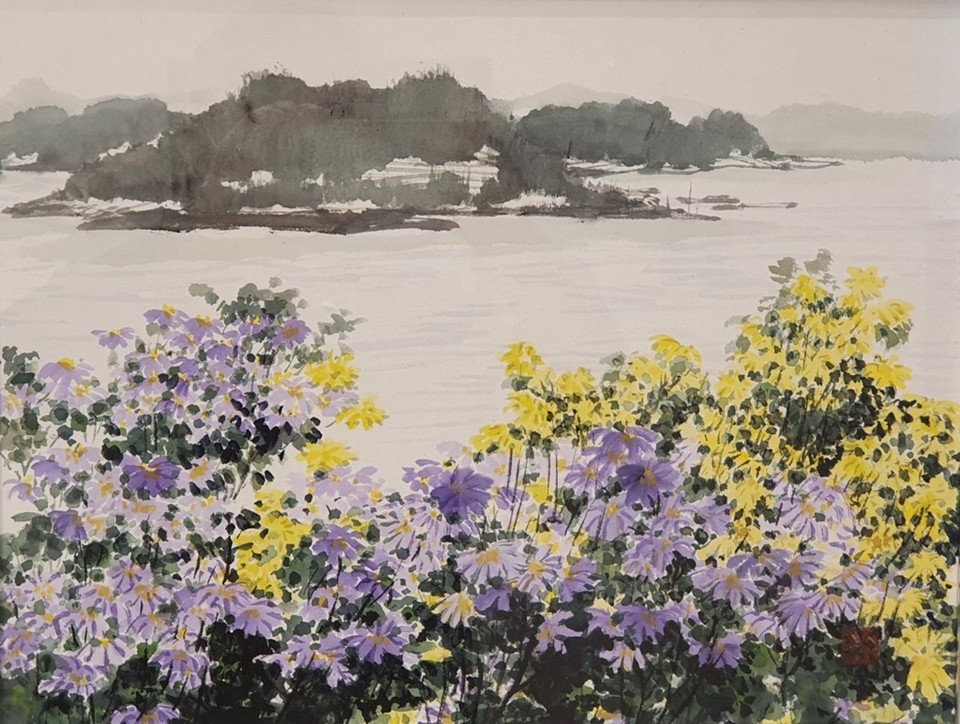 ▲ 들꽃, 수묵담채