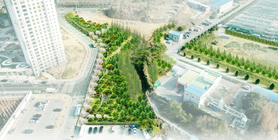 ▲신월동 하수종말처리장 미세먼지 차단숲 조성 조감도