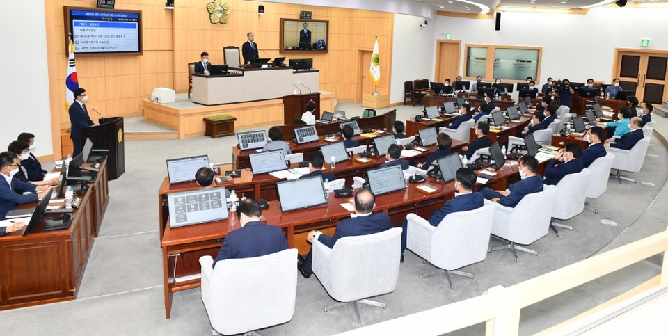 ▲여수시의회 본회의장