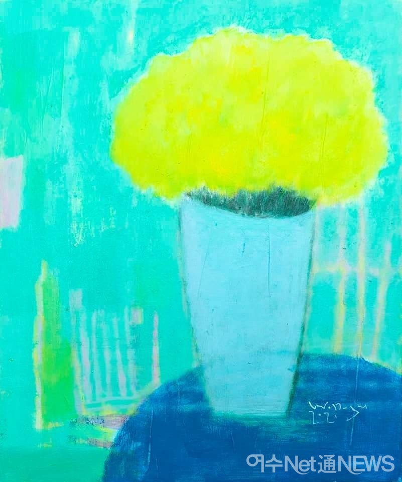 ▲전시중인 정원주 작품