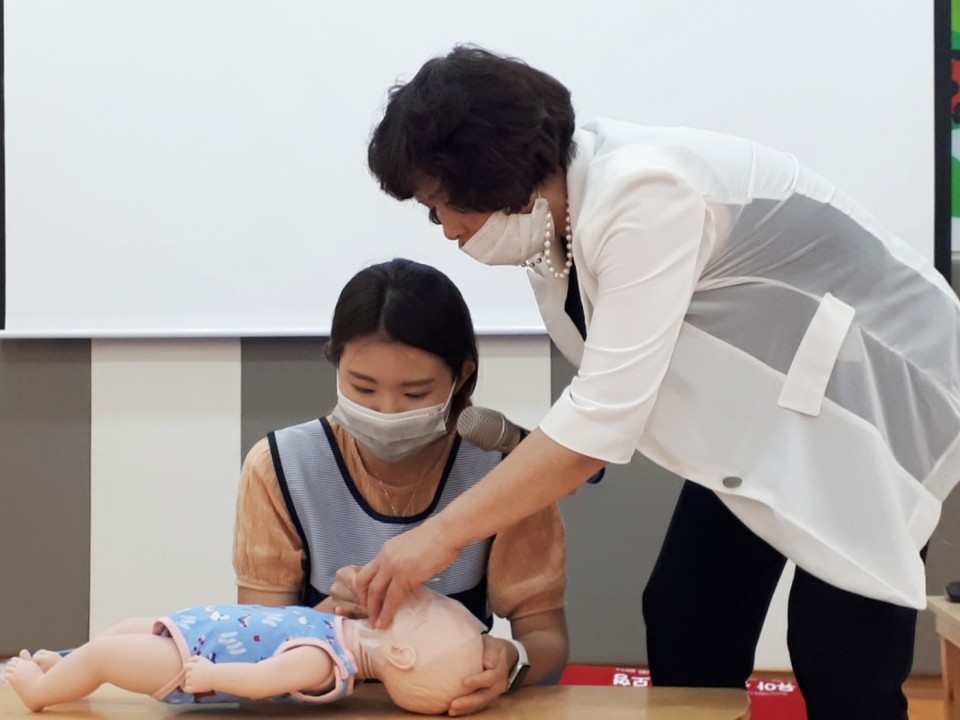 ▲응급처치안전교육 모습