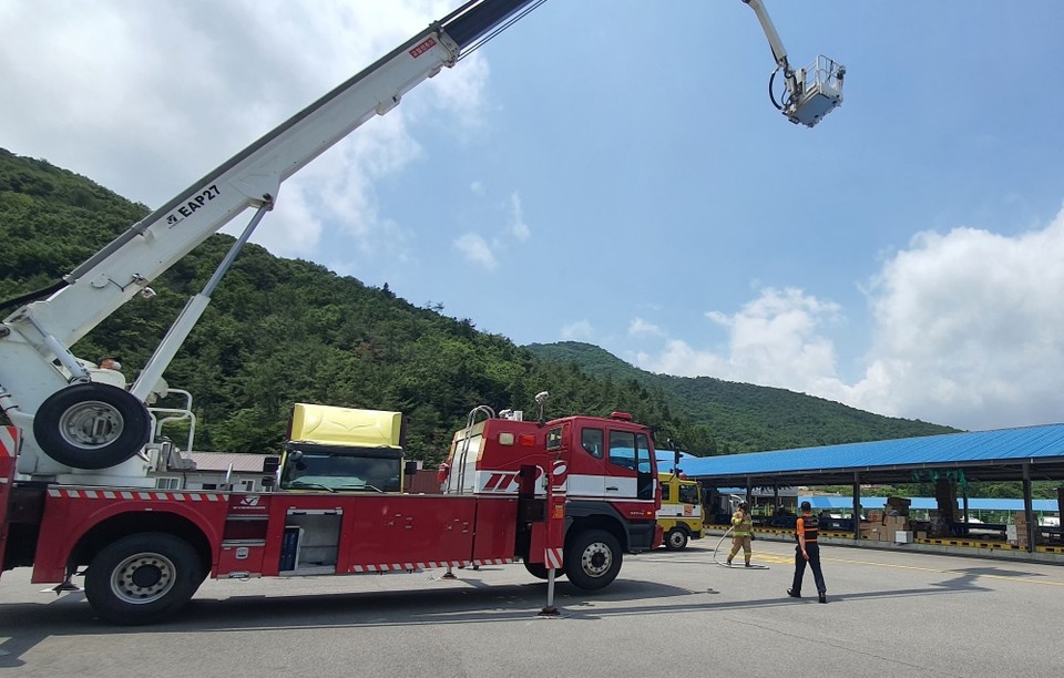 ▲ 물류터미널 현장지도 모습