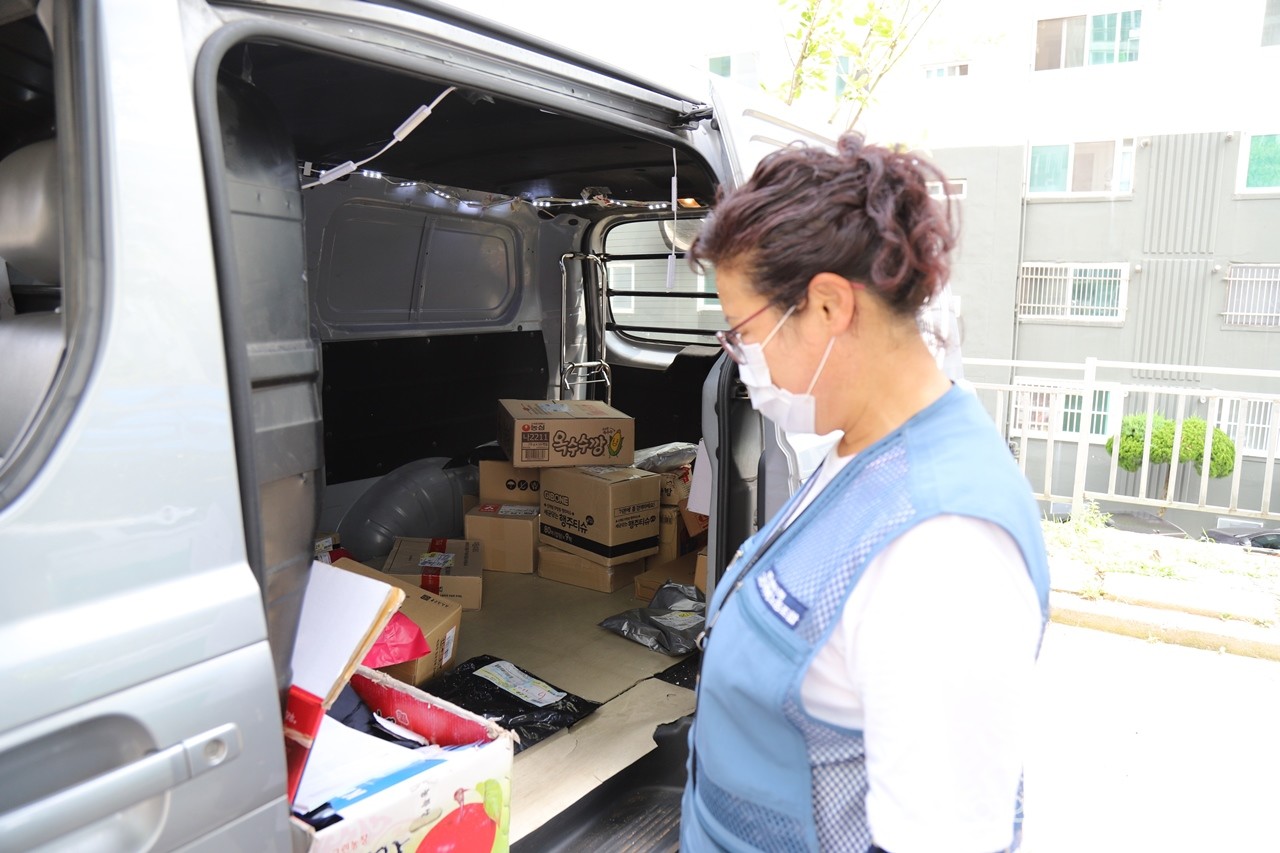 ▲택배노조 조합원 이인숙씨  ⓒ오병종