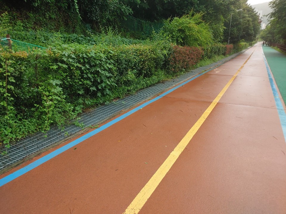 ▲배수로가 갖춰진 1차지역은 피해가 적다  ⓒ한창진