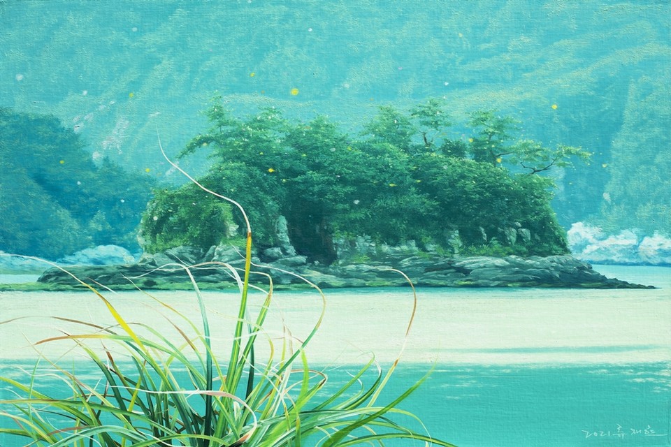 ▲류재현, Breath of wind (2021.1. 금오도 학섬, 60.6x90.9cm, 캔버스에 유채)