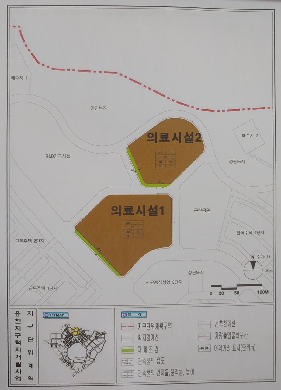 ▲웅천지구택지개발사업 지구단위 계획도