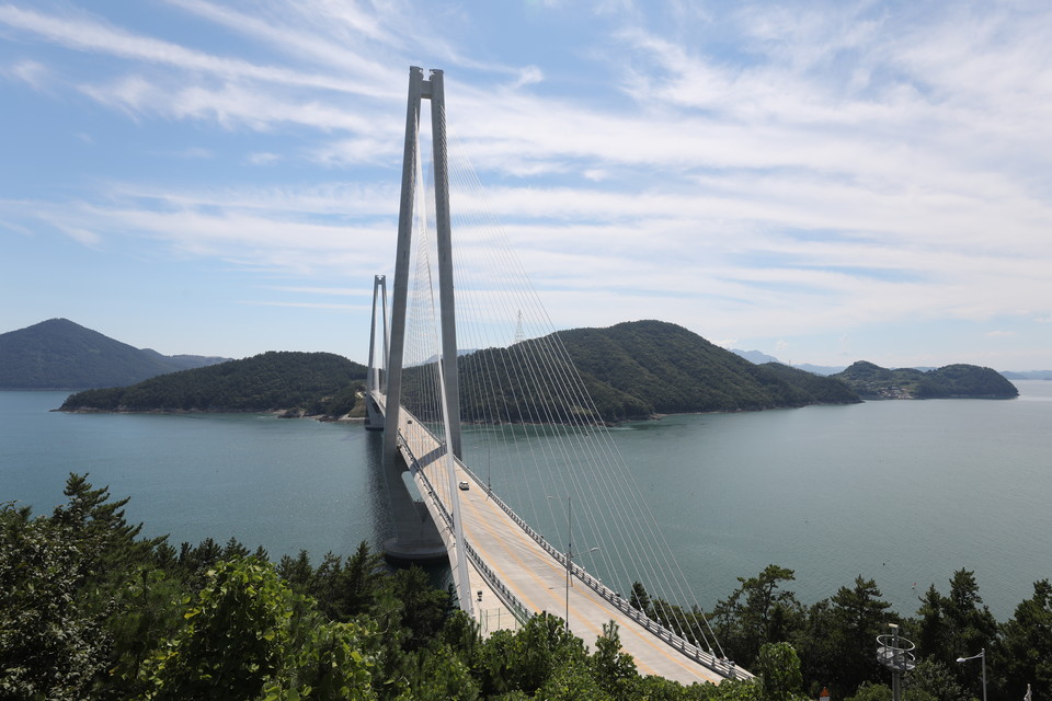 ▲전망대에서 바라본 화양~조발대교