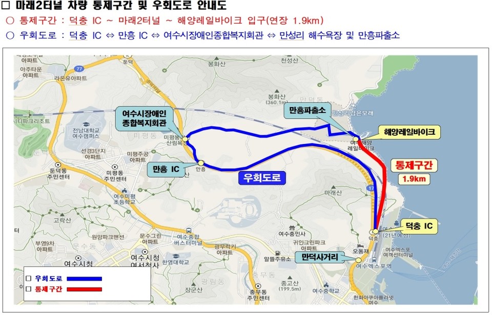 ▲마래2터널 우회도로
