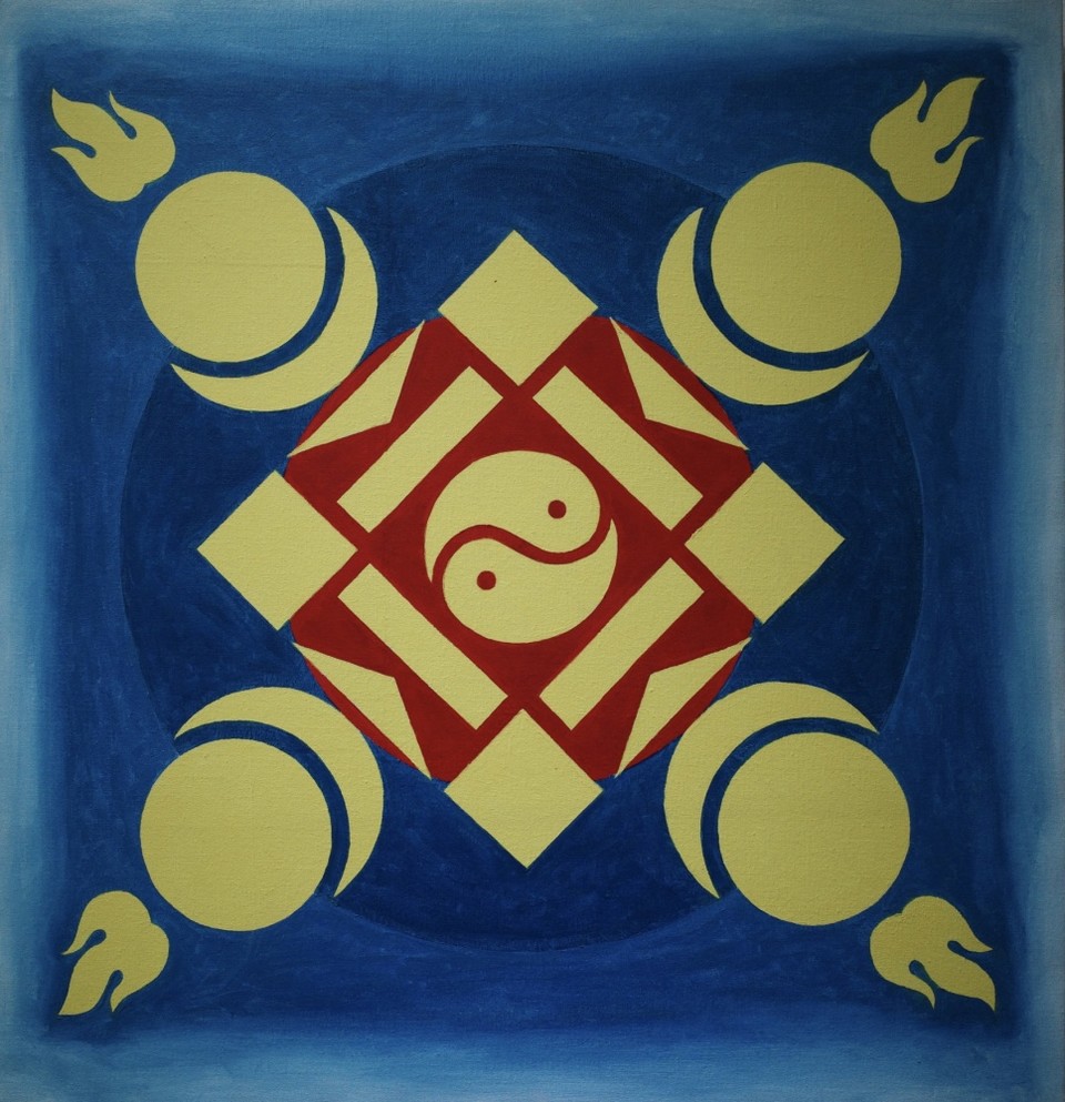 ▲두안벡, 소욤보(몽골을 상징하는 문양), 67x70 캔버스에 오일