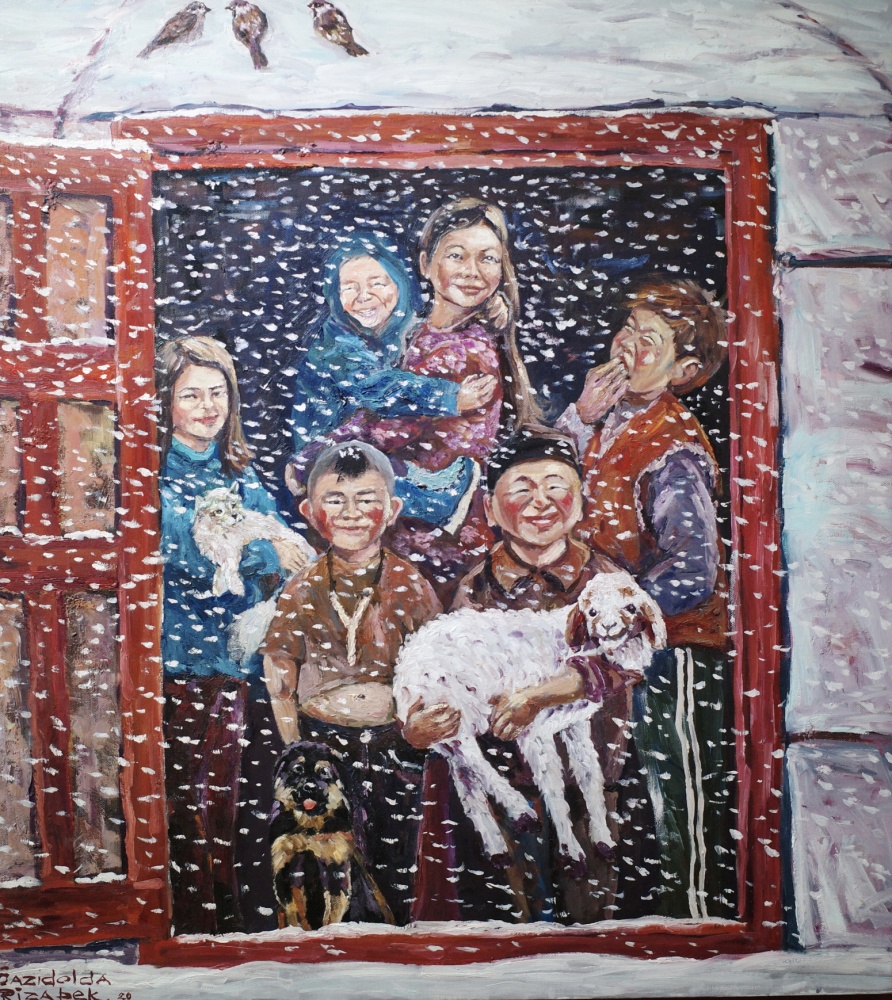 ▲리자벡 자지돌다, 가족(80x90cm, 캔버스에 오일)