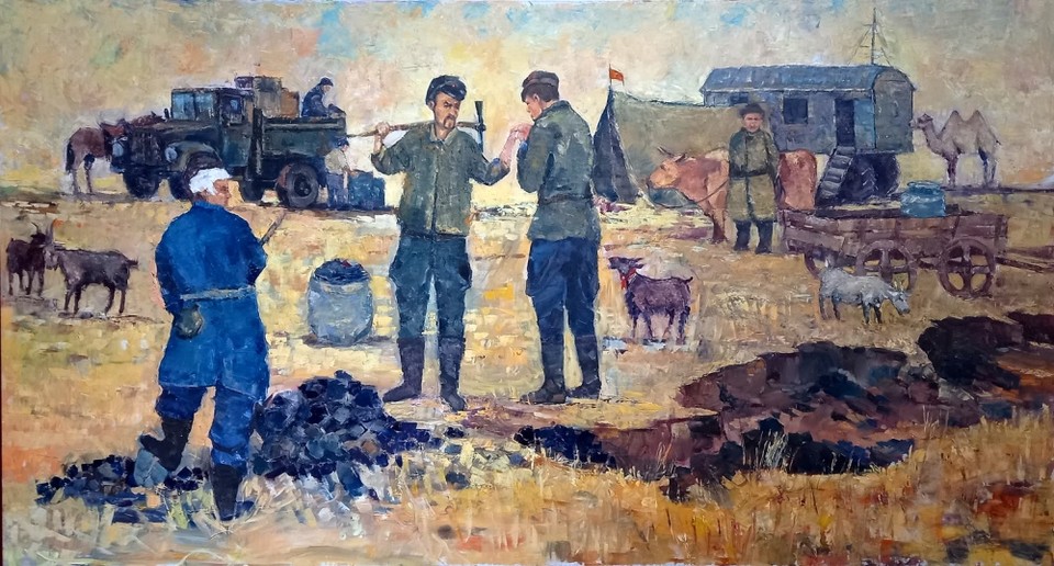 ▲오라즈멕 외르켄, 노동자(150x81cm, 캔버스에 오일)