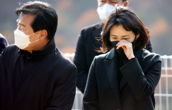 ▲홍정운 군 49재에 참석한 김혜경 여사