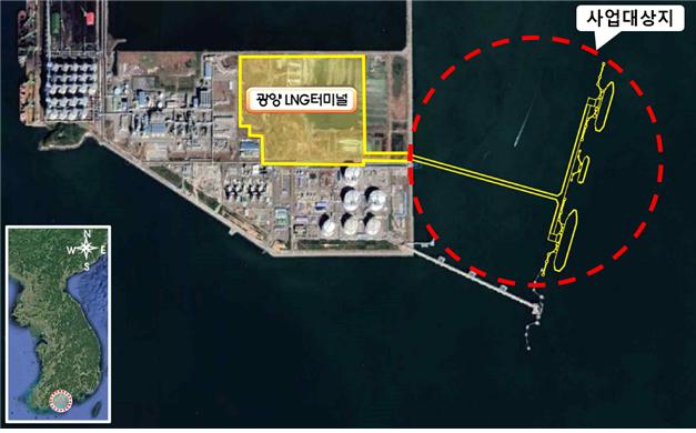 ▲ 13.5만 톤급 LNG부두 위치도