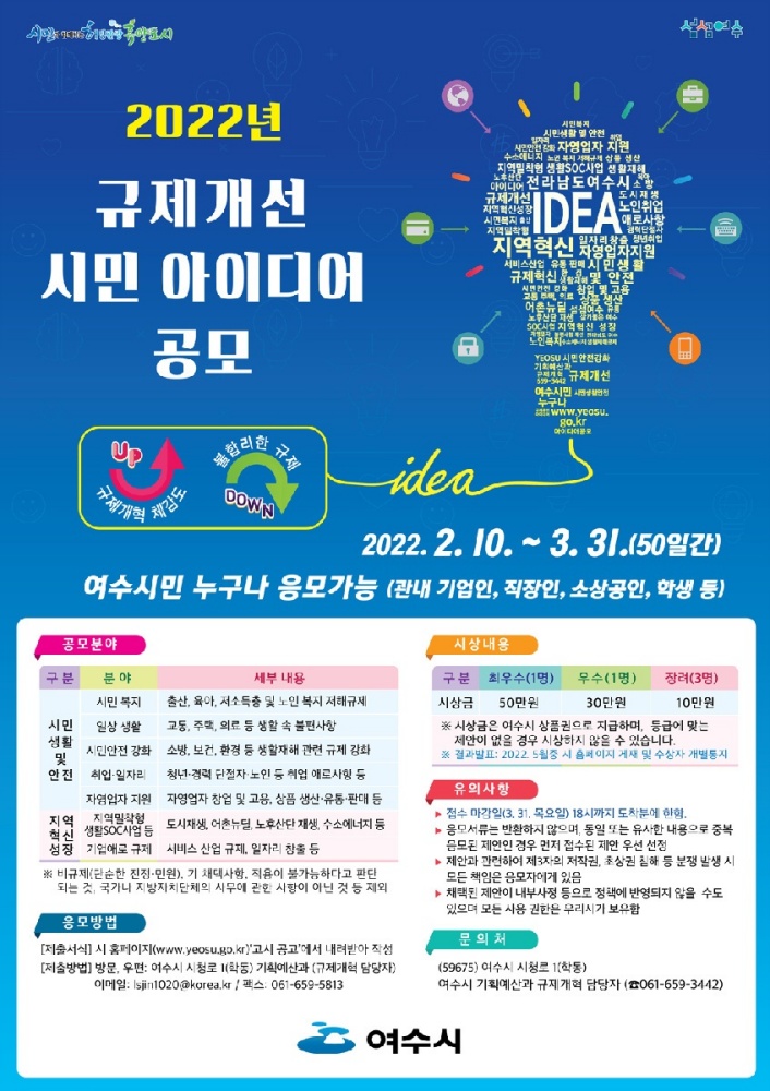 2022년 규제개선 시민 아이디어 포스터