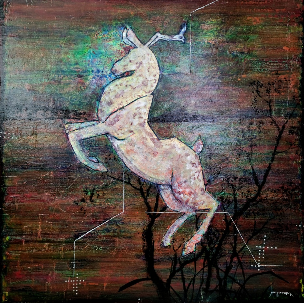 ▲장연희, 비상(130x130cm, 캔버스에 아크릴)