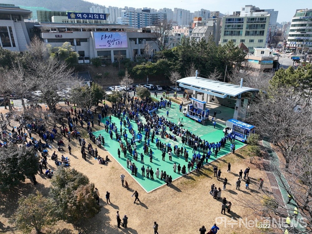 ▲송영길 당대표는 신기동에 이어 여서동 미관광장에서도 이재명 후보 지지를 호소했다 ⓒ정종현