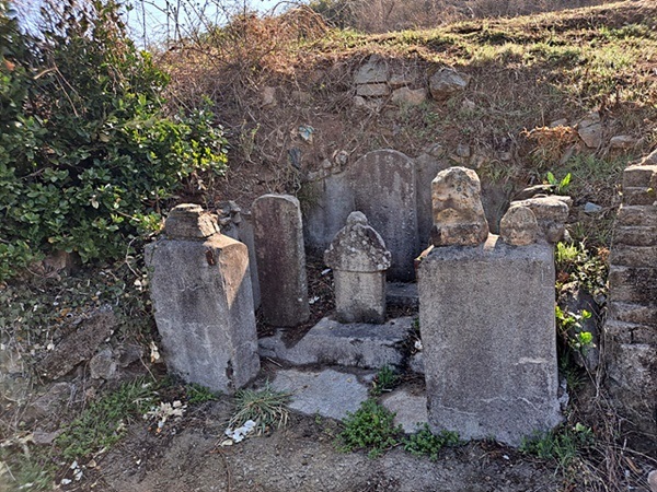 ▲  여도진 비석군으로 새마을 당시 주민들이 한 곳에 모아놓은 것이다.  ⓒ오문수