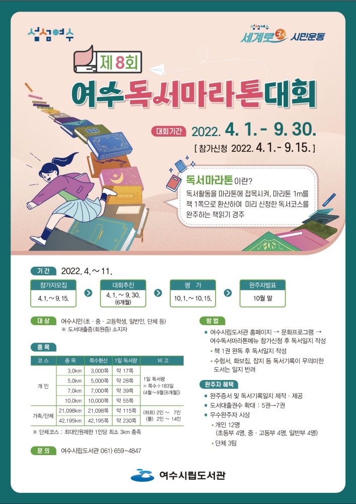 ▲제8회 여수독서마라톤대회 포스터