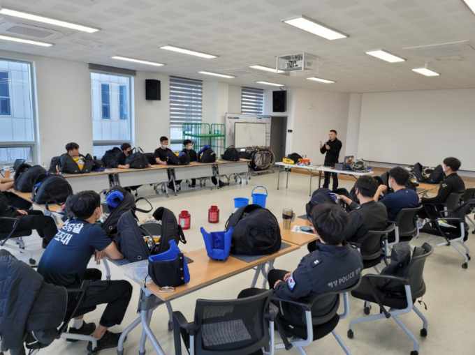 ▲ 충남 천안 직무교육훈련센터 실습교육현장을 찾은 여수해경교육원