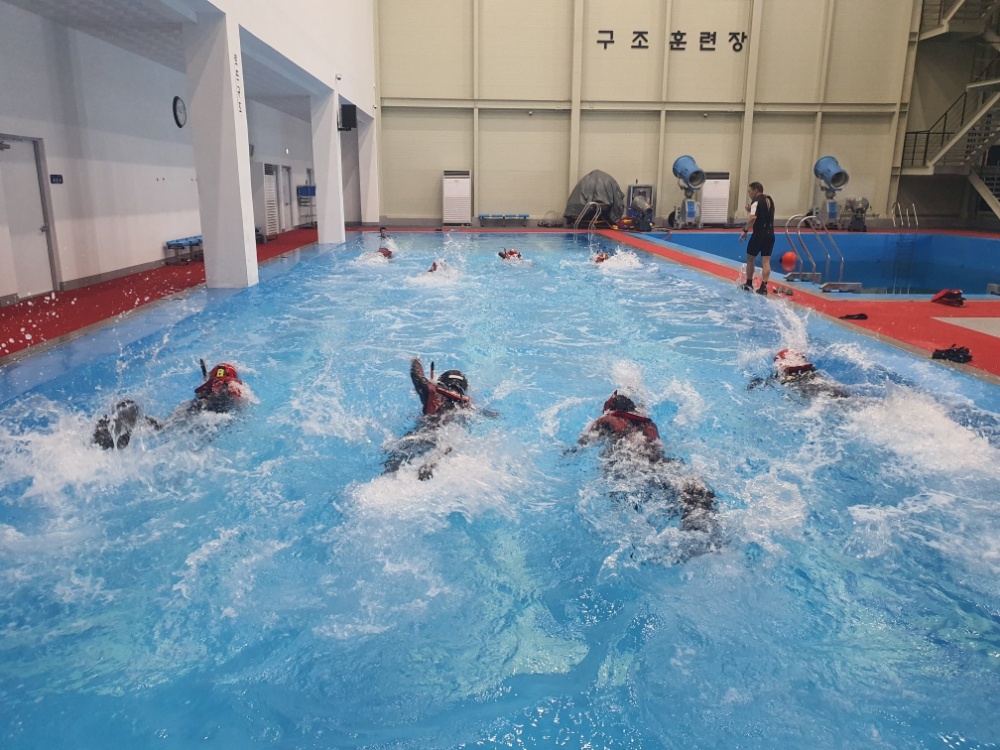 ▲ 충남 천안 직무교육훈련센터 실습교육현장을 찾은 여수해경교육원