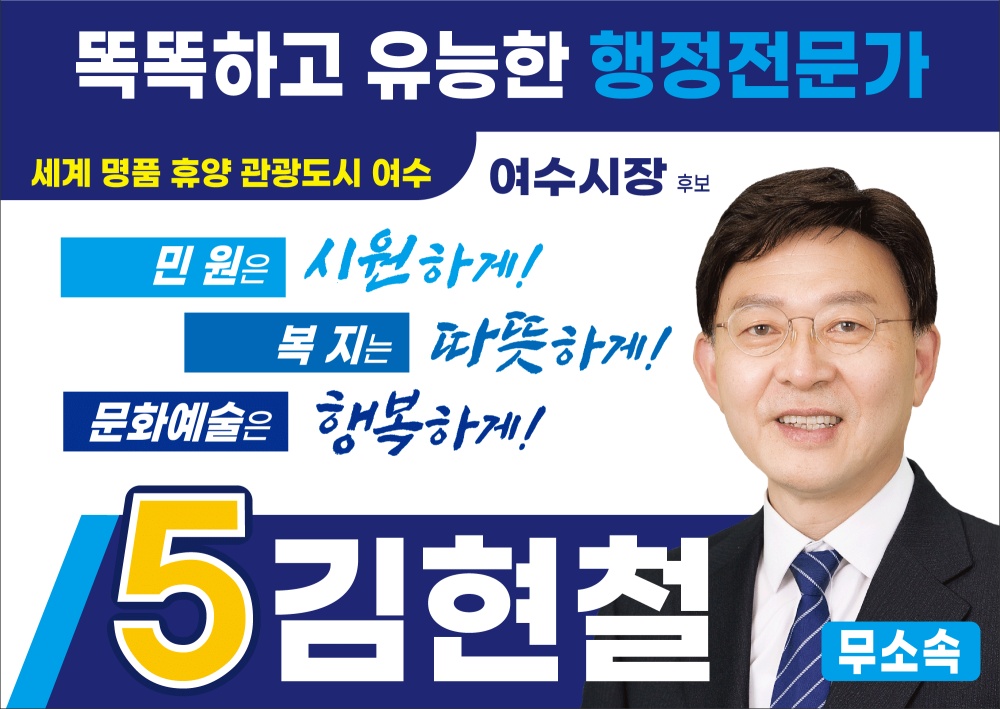 ▲ 김현철 여수시장 후보 포스터