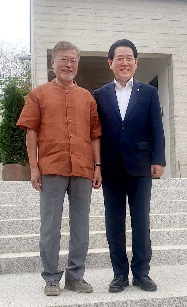 ▲ 문재인 전 대통령과 김영록 전남도지사