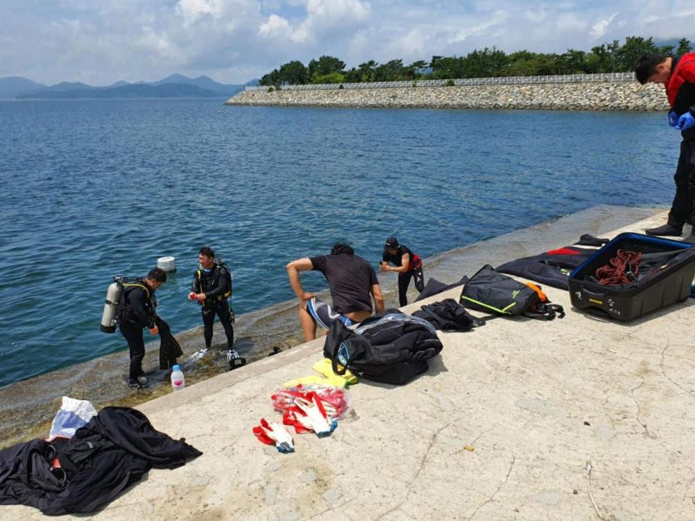 ▲ 여름철 수난사고 대비 수상, 수중 현장능력강화 구조훈련 준비모습