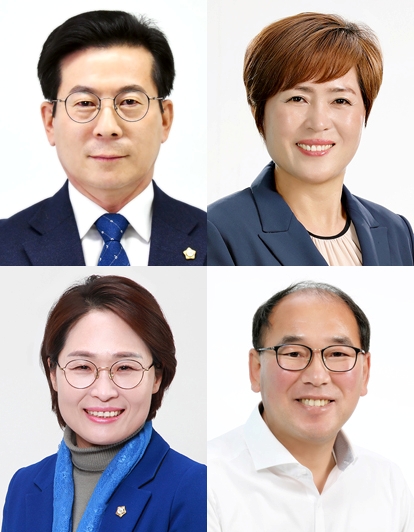 ▲8대 여수시의회 전반기 상임위원장 강현태, 정현주, 민덕희, 박영평