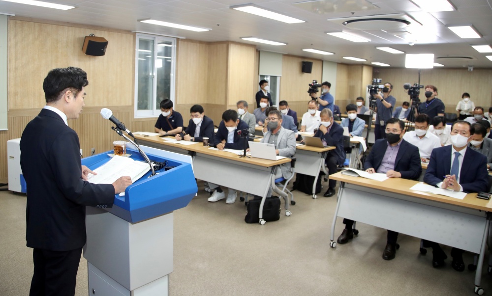 ▲ 김대중 전남교육감 기자회견 모습