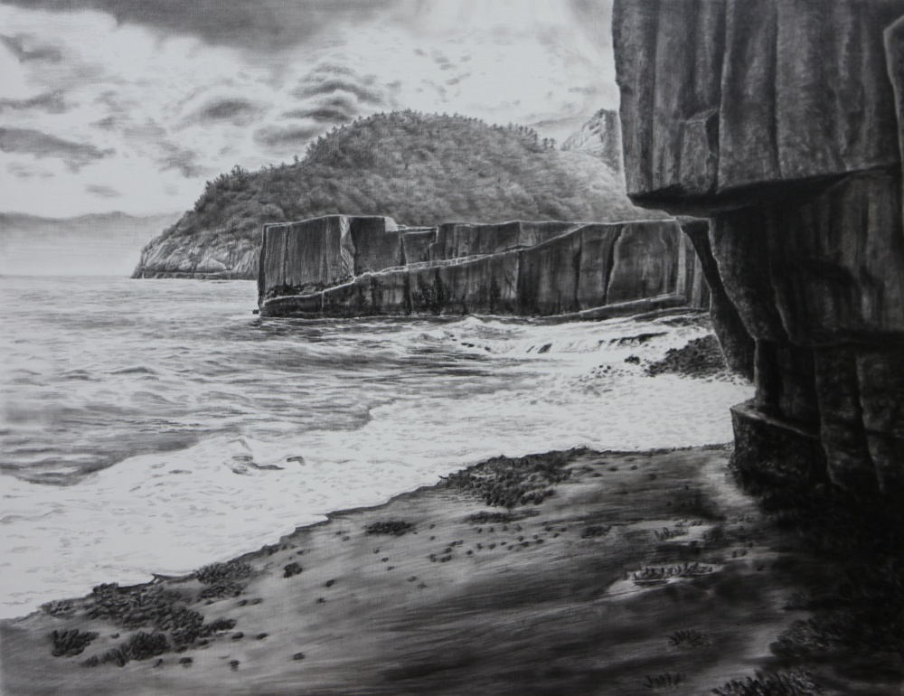 ▲ 박금만, 여름 청석포 (91X116cm 캔버스에 연필, 콘테)