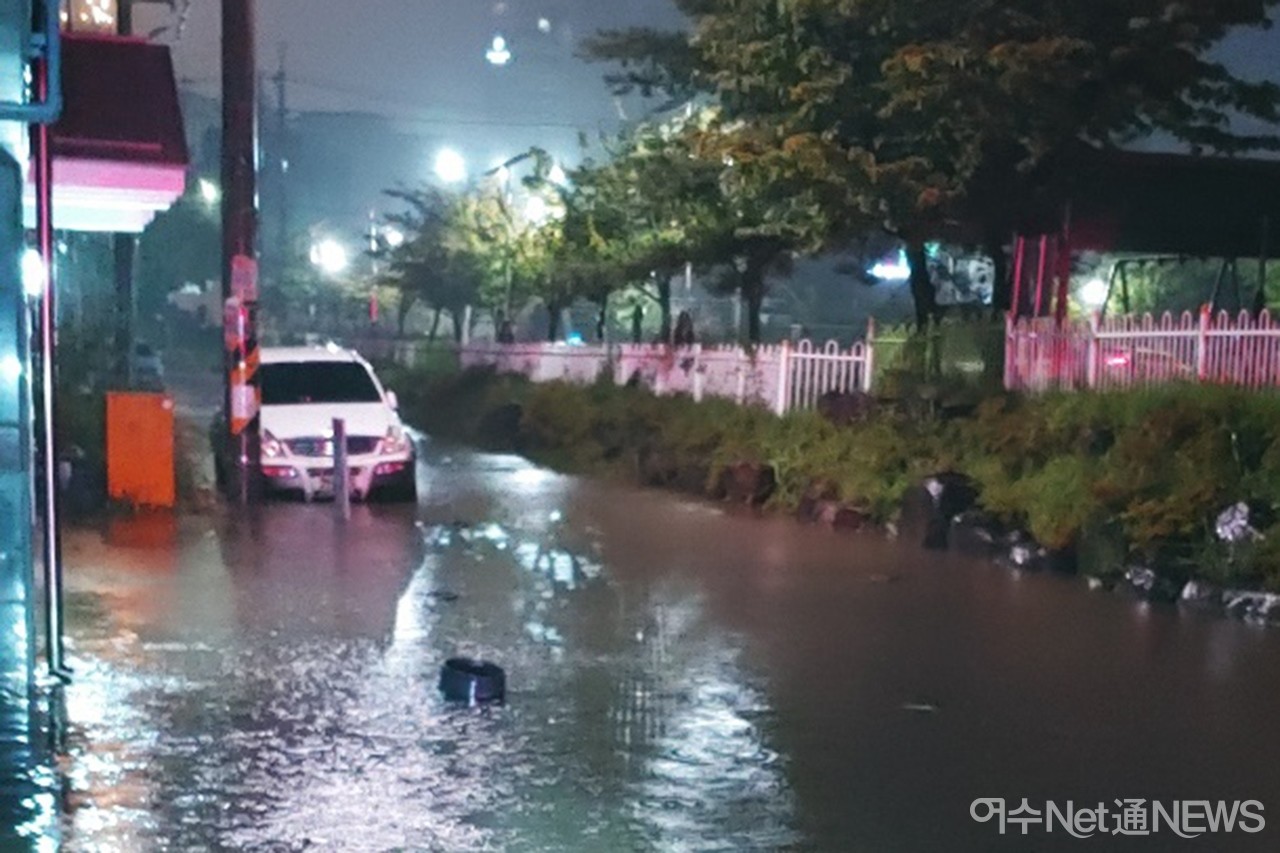 ▲지난해 태풍 오마이스로 인한 여수시내 침수 현장 ⓒ여수소방서