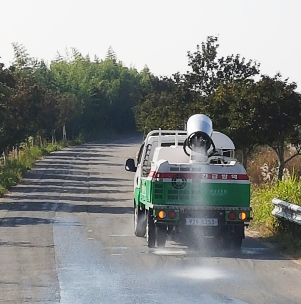 ▲ 도로소독 현장