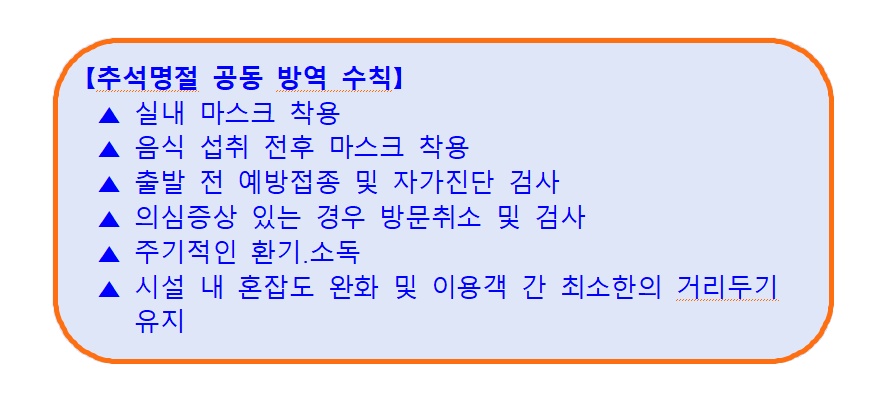 ▲추석 명절 공동방역수칙 ⓒ전라남도