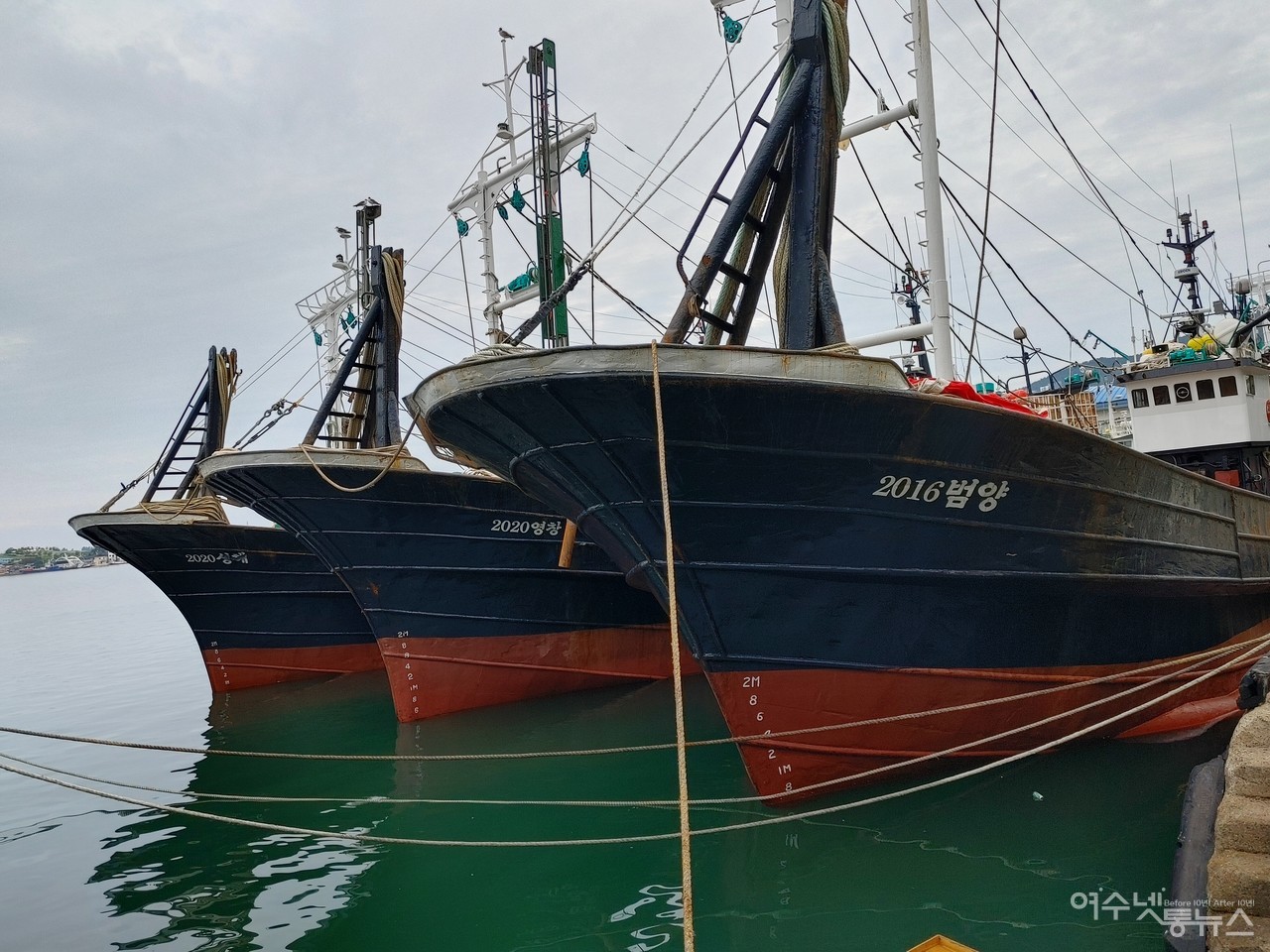 ▲태풍전야 여수항 모습 ⓒ심명남