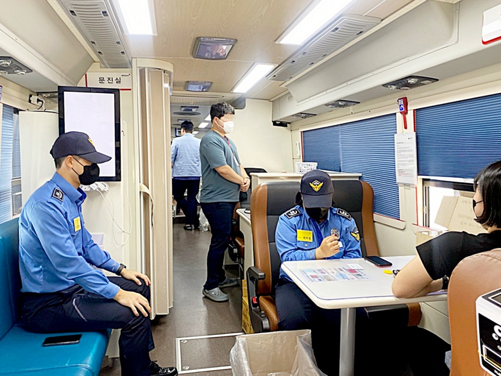 ▲ 해양경찰교육원 헌혈 현장