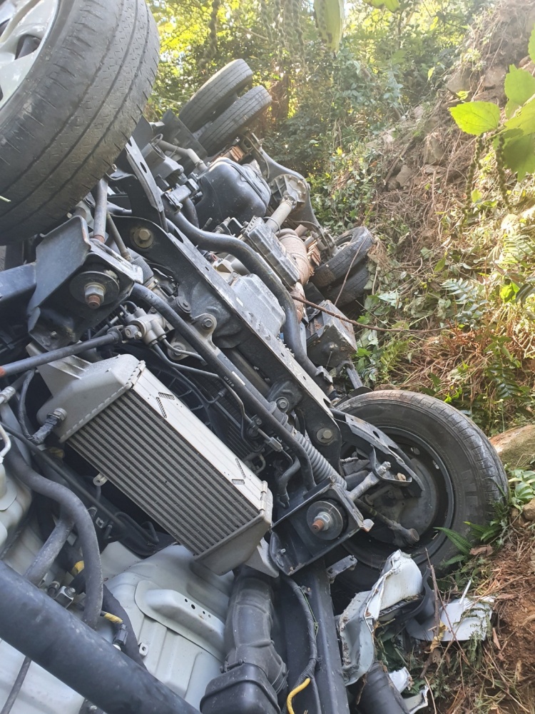 ▲사고로 전복된 차량  ⓒ김성수