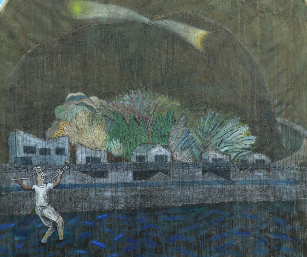 ▲ 사윤택, 장도기록_이집트 벽화 오마주 (155x182cm, 2022)