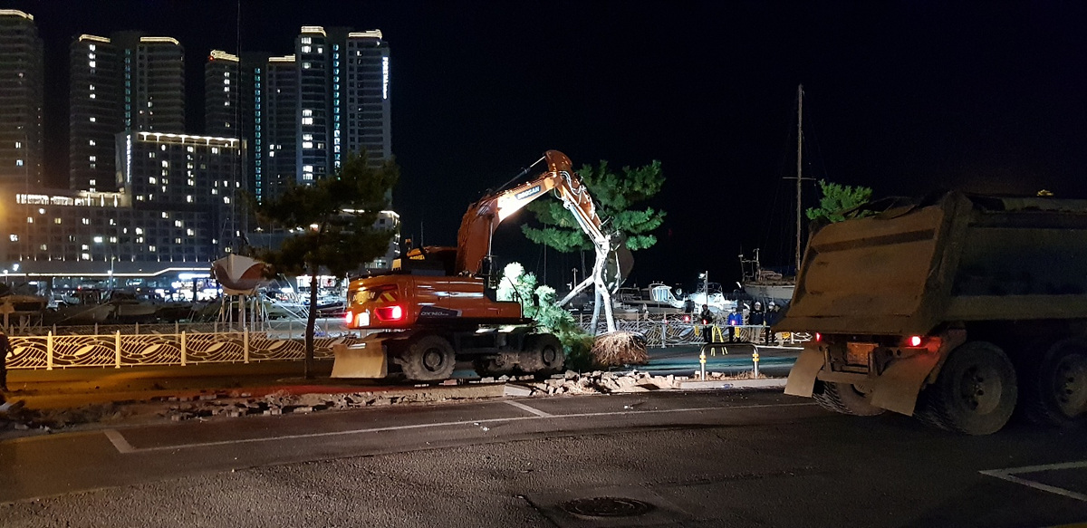 ▲ 웅천 사고현장 복구 진행 모습