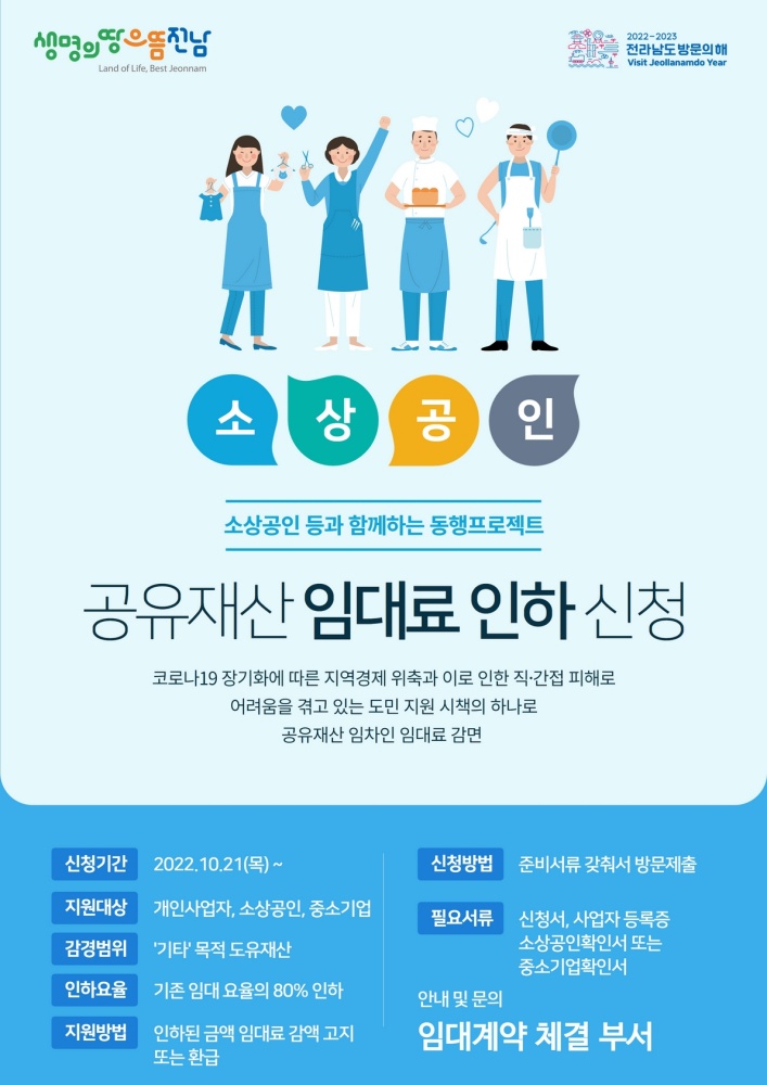 ▲ 전남도 도유재산 임대료 감경