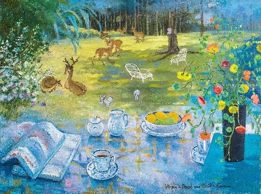 ▲ 김은희, 초대받은 손님(사슴가족) (97x130cm, 캔버스에 유화, 2011)