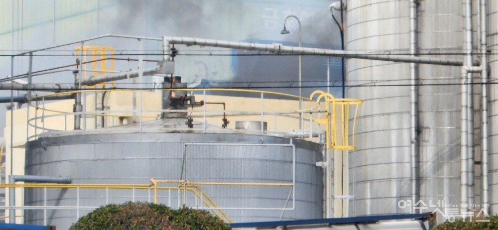 ▲금호정밀화학 폭발사고 ⓒ독자 제공