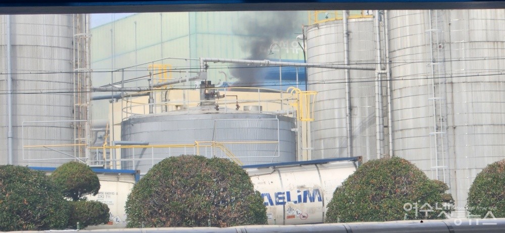 ▲ 금호정밀화학 폭발사고 ⓒ독자 제공