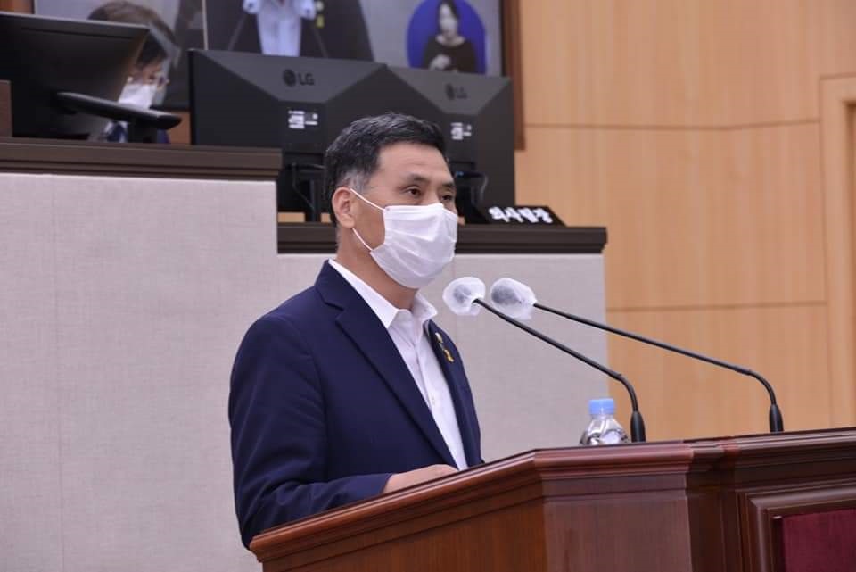 ▲전남도의회 정례회 본회의에서 발언하는 주종섭 도의원