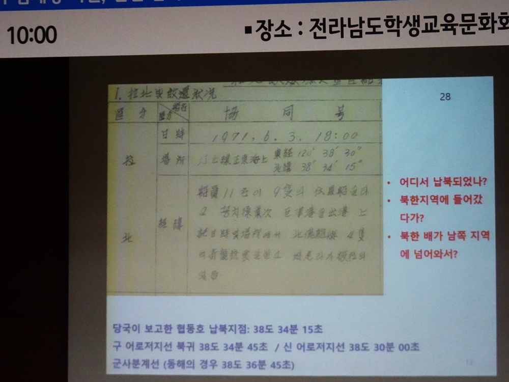 ▲ 협동호 납북 기록