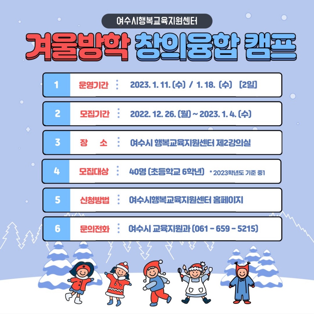 ▲ 2023년 겨울방학 창의융합 캠프