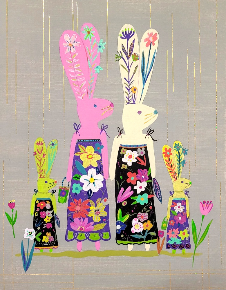 ▲ 서이은, 꽃 마실(40.9x31.8, 캔버스에 혼합재료)