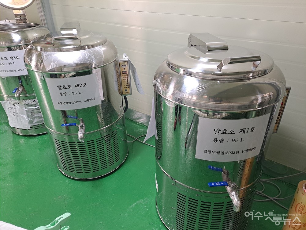 ▲ 황칠본가 주조장에서 막걸리가 익어가고 있다.ⓒ조찬현