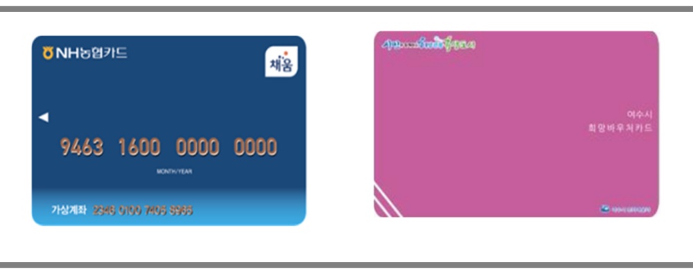 ▲문화누리카드와 여수시희망바우처카드