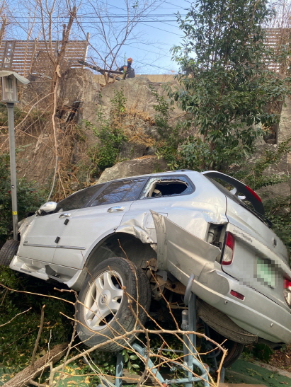 ▲ SUV 차량 사고 현장